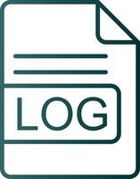 LOG File Format Line Gradient Icon vector