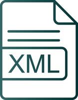 xml archivo formato línea degradado icono vector