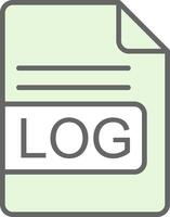 LOG File Format Fillay Icon Design vector