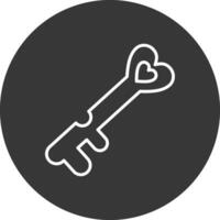 Love Key Line Inverted Icon Design vector