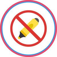 Prohibited Sign Flat Circle Icon vector