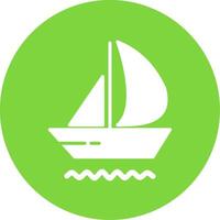 Yacht Multi Color Circle Icon vector