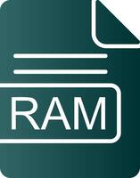 RAM archivo formato glifo degradado icono vector