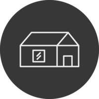 granja casa línea invertido icono diseño vector