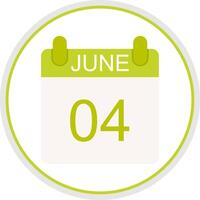 June Flat Circle Icon vector