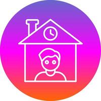 Home Owner Line Gradient Circle Icon vector