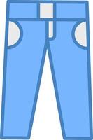 pantalones línea lleno azul icono vector