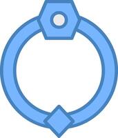 Door Knocker Line Filled Blue Icon vector