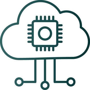 Cloud Computing Line Gradient Icon vector