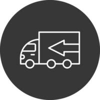 Truck Line Inverted Icon Design vector