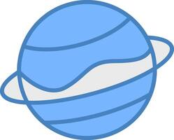 Planet Line Filled Blue Icon vector