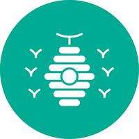 Bee Hive Multi Color Circle Icon vector