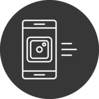 Mobile App Line Inverted Icon Design vector