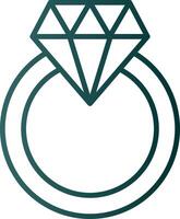 icono de gradiente de línea de anillo de diamante vector