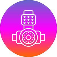 Head Light Line Gradient Circle Icon vector