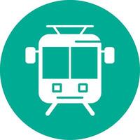 Old Tram Multi Color Circle Icon vector