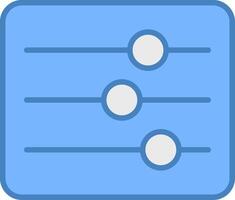 Sliders Line Filled Blue Icon vector