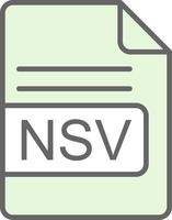 NSV File Format Fillay Icon Design vector