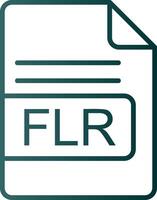 FLR File Format Line Gradient Icon vector