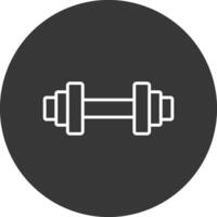 Barbell Line Inverted Icon Design vector