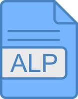 ALP File Format Line Filled Blue Icon vector