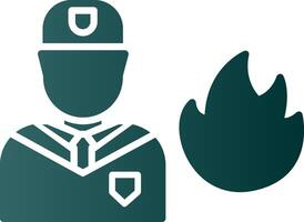 Firefighter Glyph Gradient Icon vector