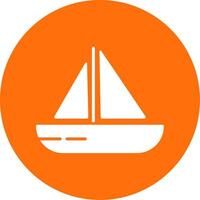 Sailing Boat Multi Color Circle Icon vector