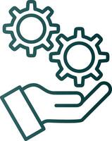 Money Work Hand Line Gradient Icon vector