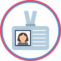 Id Card Flat Circle Icon vector