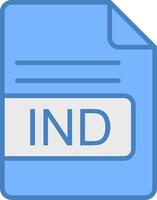 IND File Format Line Filled Blue Icon vector