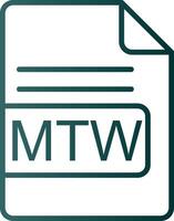 mtw archivo formato línea degradado icono vector