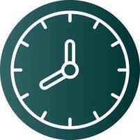 icono de gradiente de glifo de reloj vector