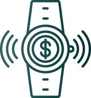 Contactless Line Gradient Icon vector