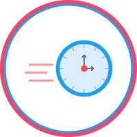 On Time Flat Circle Icon vector