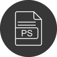 PS File Format Line Inverted Icon Design vector