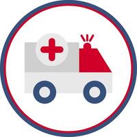 Ambulance Flat Circle Icon vector