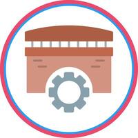 Bridge Flat Circle Icon vector