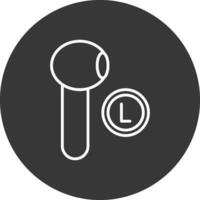 Earbud Line Inverted Icon Design vector