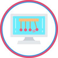 Newtons Cradle Flat Circle Icon vector