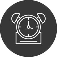 reloj línea invertido icono diseño vector