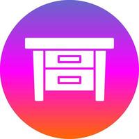 Side Table Glyph Gradient Circle Icon Design vector