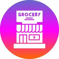 Grocery Store Glyph Gradient Circle Icon Design vector