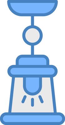 Lamp Line Filled Blue Icon