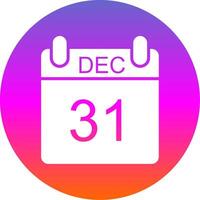 December Glyph Gradient Circle Icon Design vector