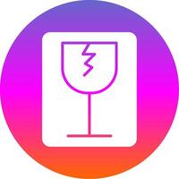 Fragile Glyph Gradient Circle Icon Design vector