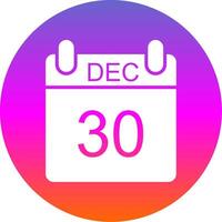 December Glyph Gradient Circle Icon Design vector