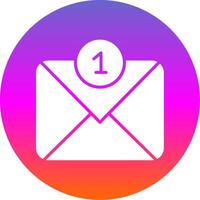 Email Glyph Gradient Circle Icon Design vector