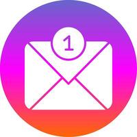 Email Glyph Gradient Circle Icon Design vector