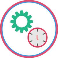 Time Management Flat Circle Icon vector