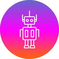 Robot Line Gradient Circle Icon vector